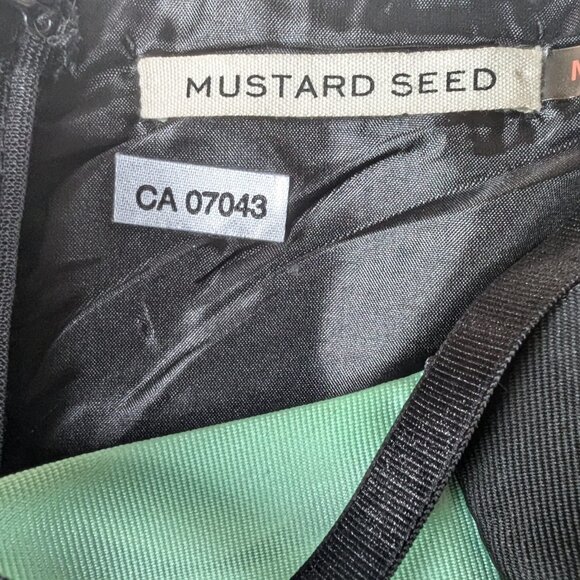 Mustard Seed Women’s Dress Black Coral Green Strapless Look Size M - Picture 4 of 5